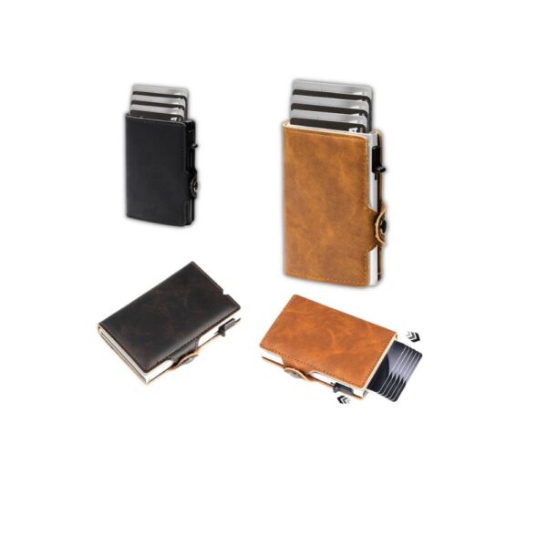 Leather Card Holder Wallet with Pop-Up System – RFID Anti-Theft - Image 2