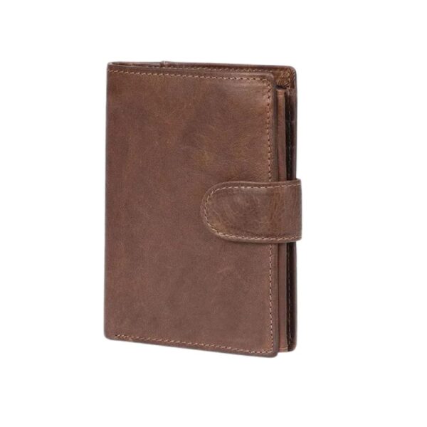 Men's Vintage Leather Wallet with Flap Closure