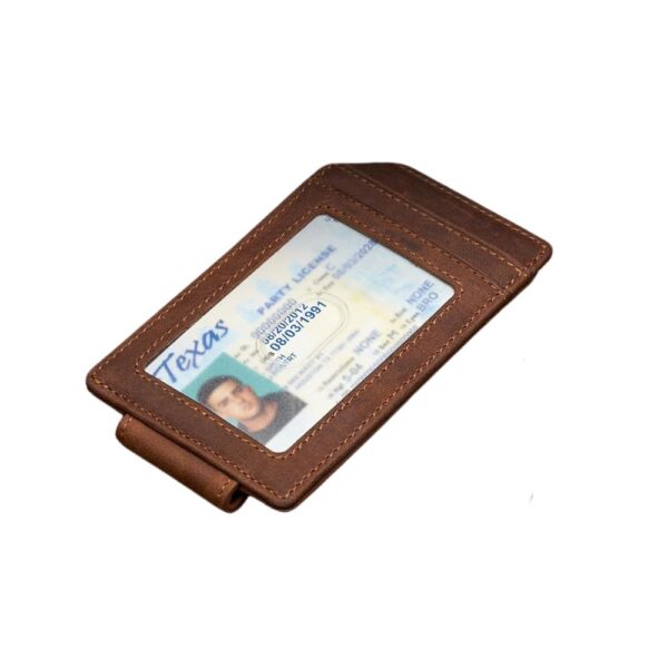 Slim Genuine Leather Card Holder with Bill Clip – Minimalist and Functional Style - Image 2