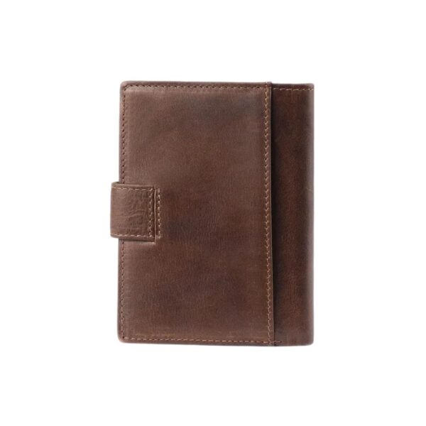 Men's Vintage Leather Wallet with Flap Closure - Image 2