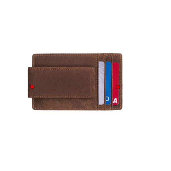 Slim Genuine Leather Card Holder with Bill Clip – Minimalist and Functional Style - Image 3
