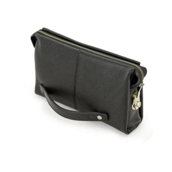 Men's Leather Briefcase - Black with Hand Strap and Code