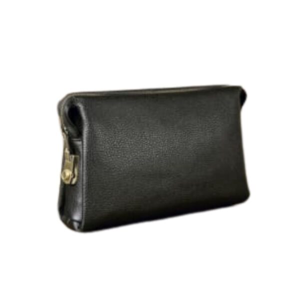 Men's Leather Briefcase - Black with Hand Strap and Code - Image 2